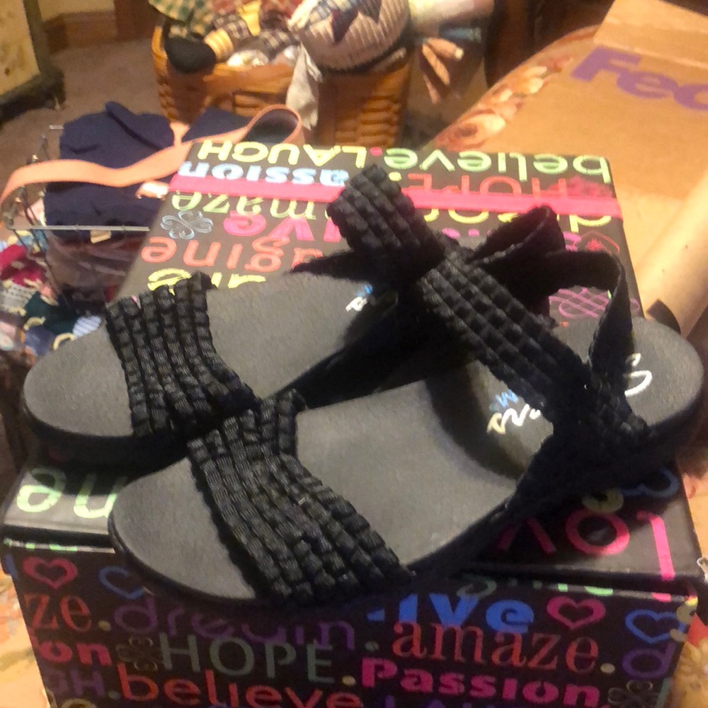 Skechers black sandals